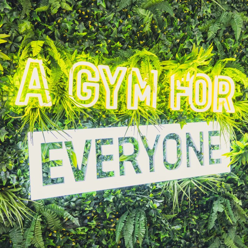 Everyone Active foliage neon internal signage