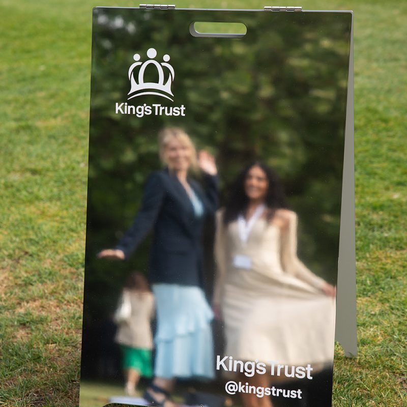 Kings Trust selfie mirror prop Buckingham Palace
