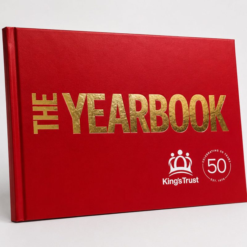 Printed and bound kings trust 50th anniversary book